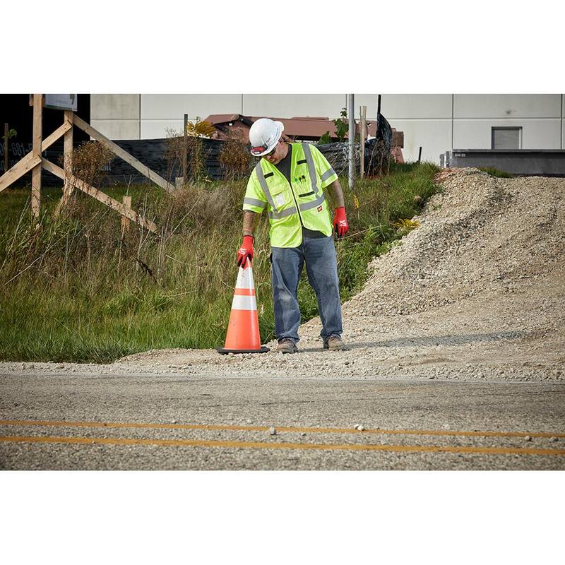 Yellow Class 3 High Visibility Safety Vest with 10-Pockets and Sleeves R7944