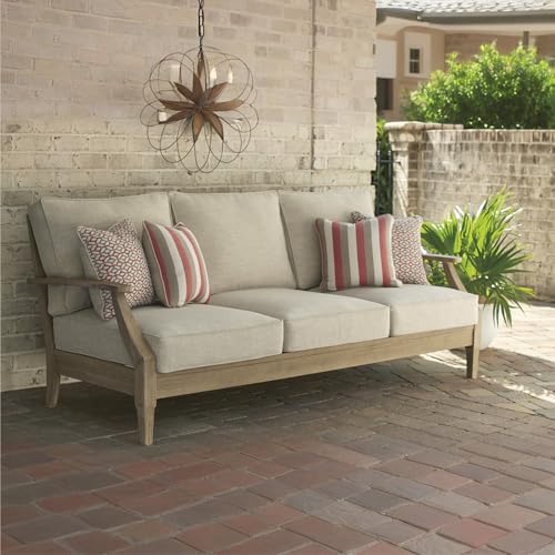 Beige Eucalyptus Patio Sofa with Cushion X443389
