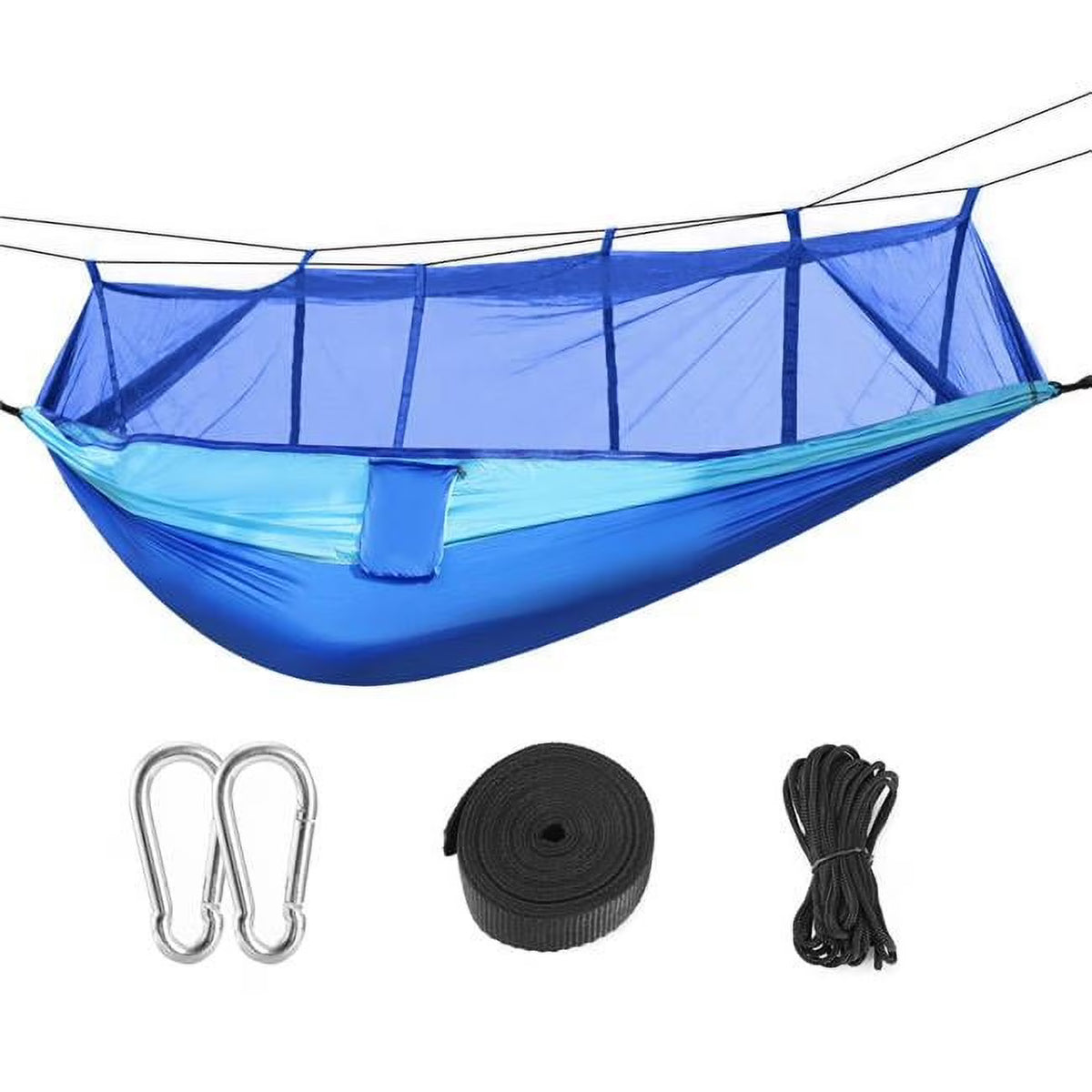 Blue Nylon Hammock with Mosquito Net and Carry Bag Z661