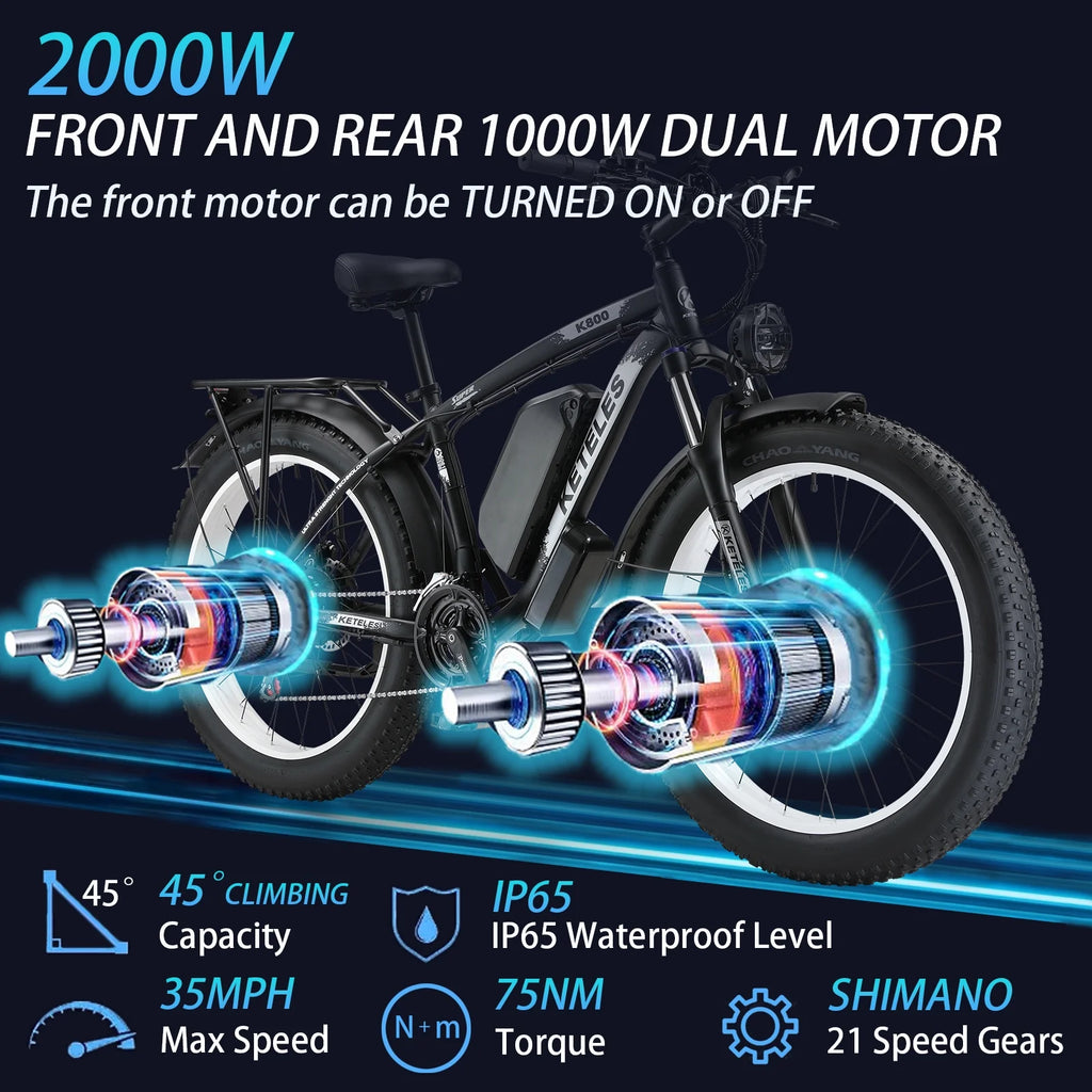 48V 23Ah Dual Motor AWD Electric Bike F45390