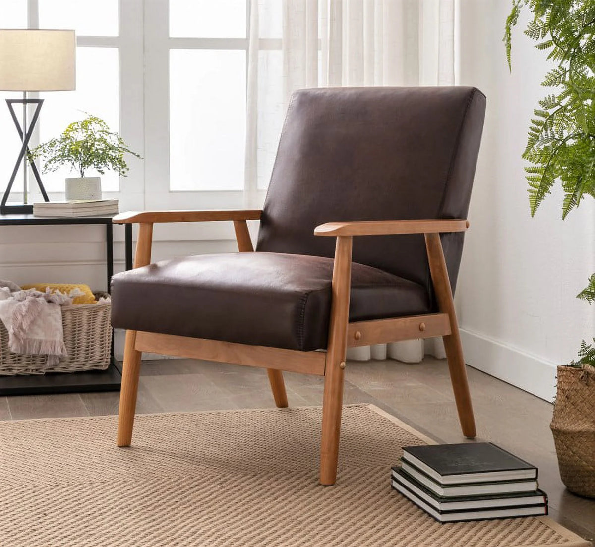Brown Tufted Accent Chair R2847