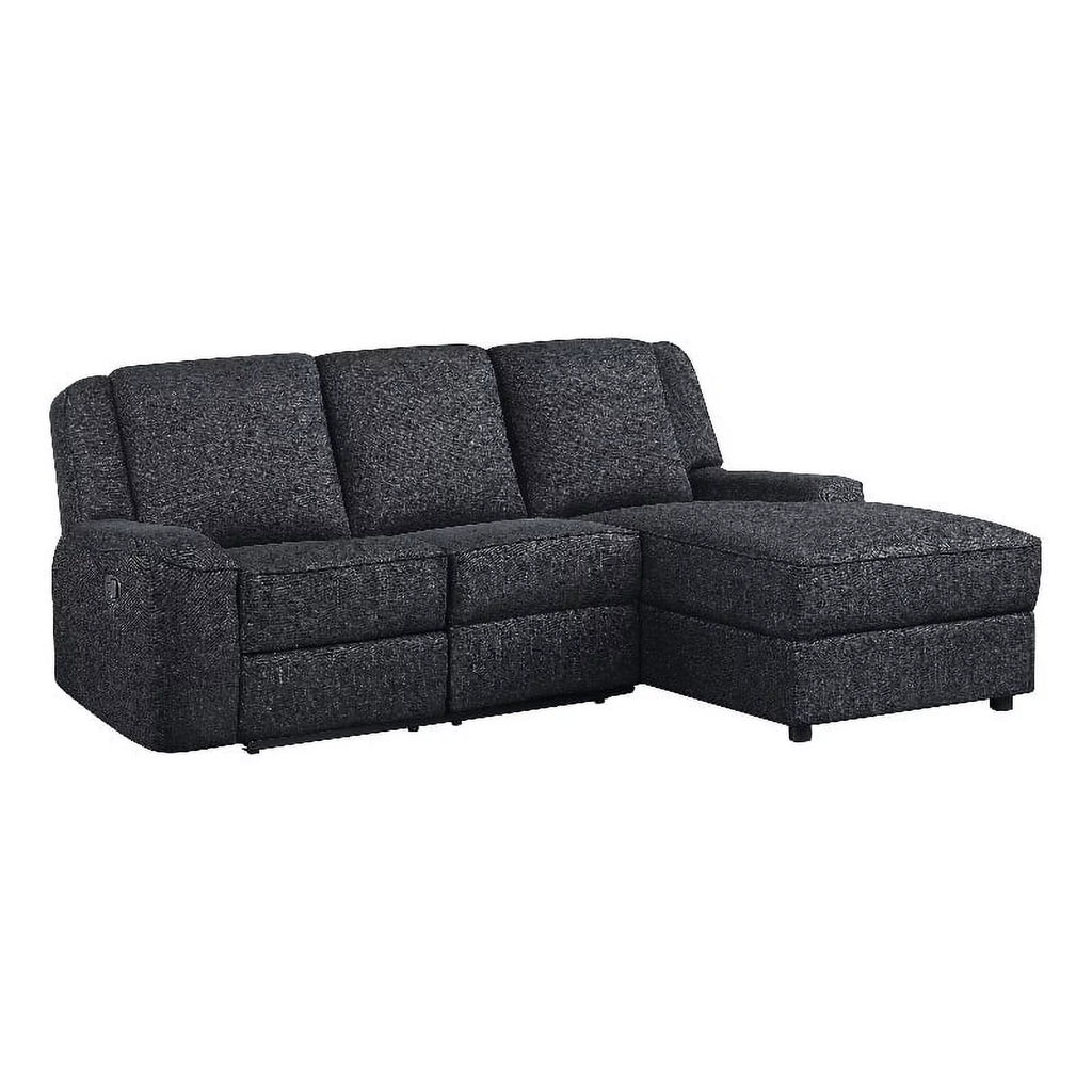 Chenille Reclining Sectional with Right Chaise W87677