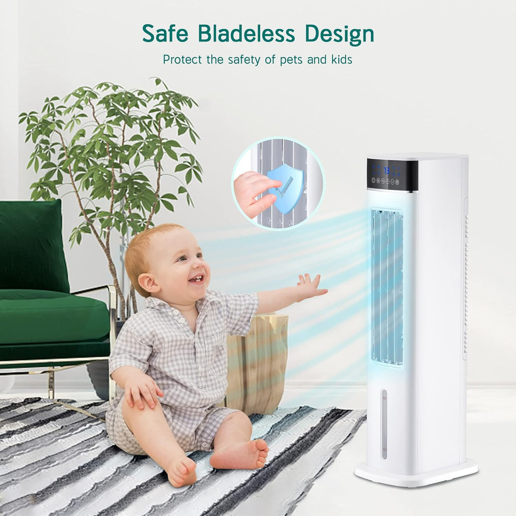 Portable Air Cooler with 70° Oscillation, 12H Timer, 3 Speeds 3 Modes, Remote Control V99967