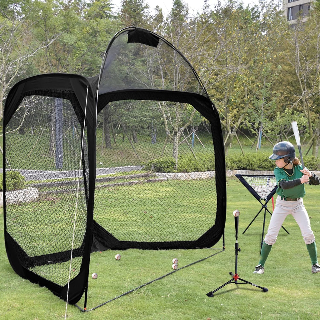 12 X6 X9.5FT Portable Baseball Batting Net with Carry Bag P53403