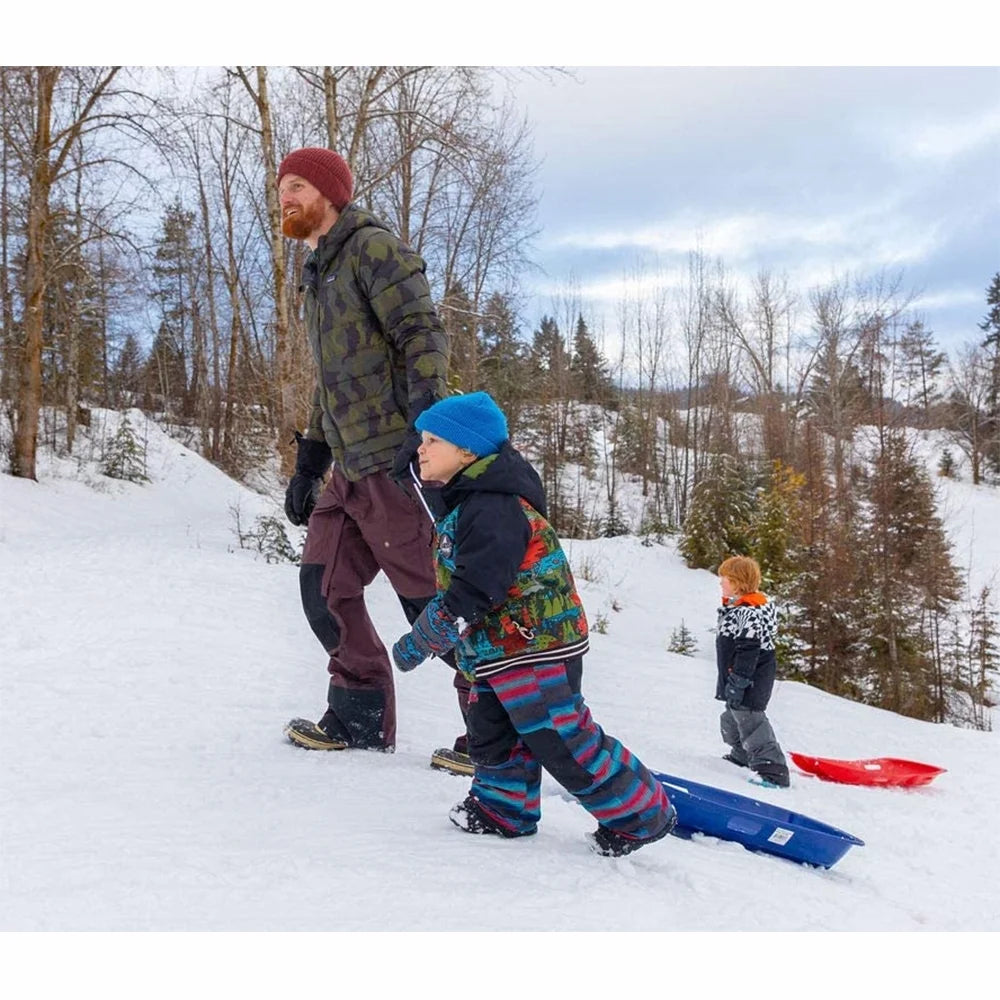 Neon Pink Plastic Snow Toboggan Sled S721