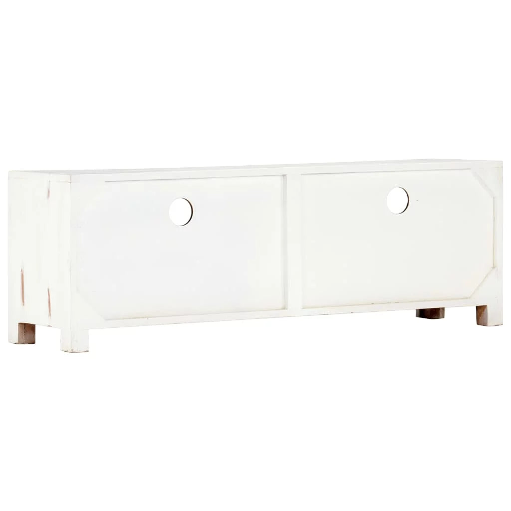 White Solid Acacia Wood TV Cabinet S218354