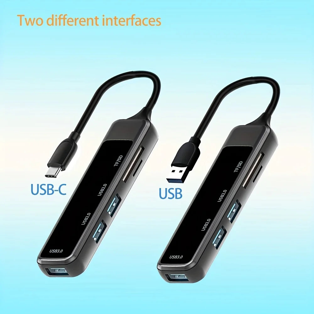USB C 5-1 Multiport Adapter with USB 3.0 Ports and TF/SD Card Reader M59382