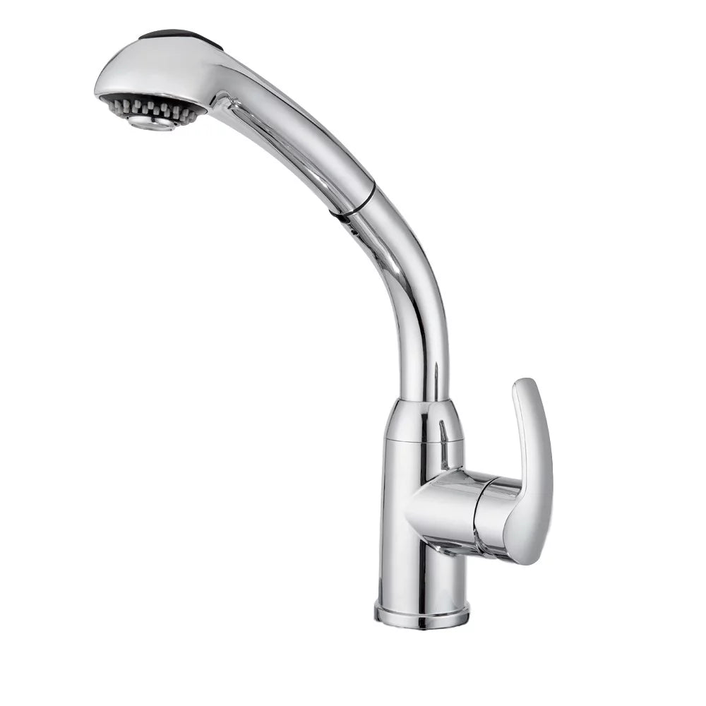 Chrome Single Hole Pull-Out Kitchen Faucet W6960