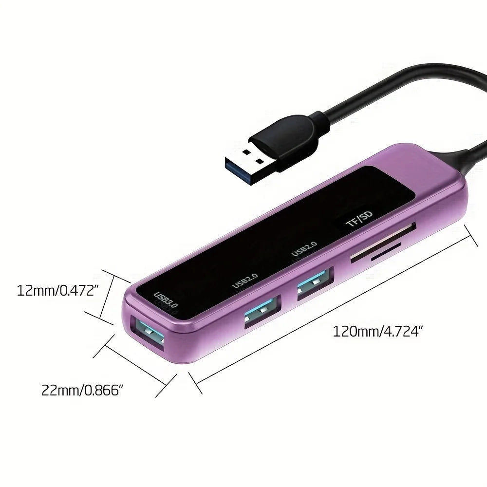 USB C 5-1 Multiport Adapter with USB 3.0 Ports and TF/SD Card Reader M59382