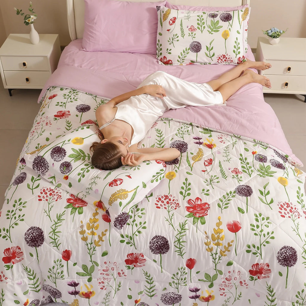 7 Pcs Floral Comforter Set Queen/Full Size S582
