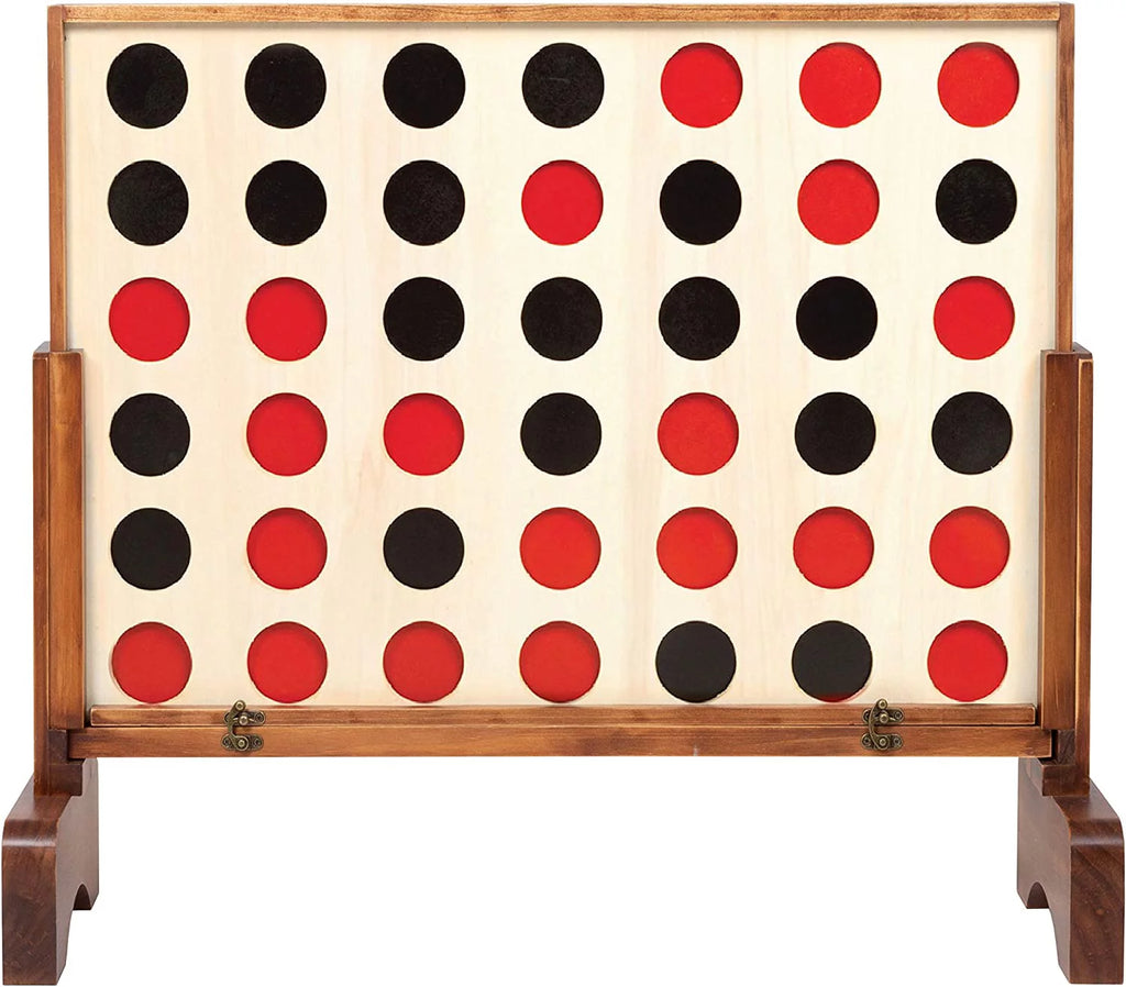 Wooden 4 in a Row Game with Coins, Case and Rules G33194