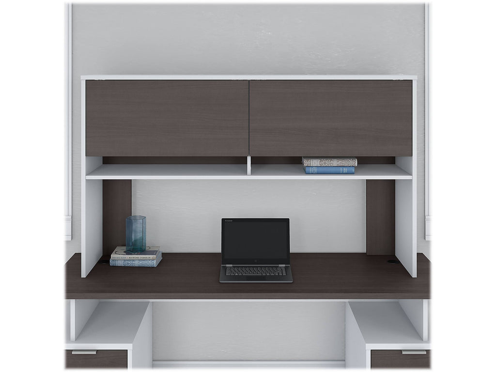 White Storm Gray Desk Hutch K23012