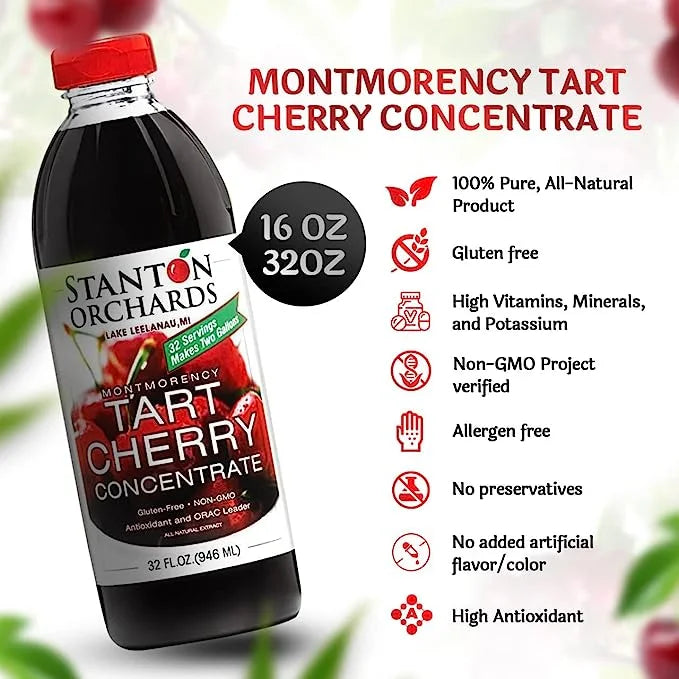 Tart Cherry Montmorency Concentrate Juice 12 Pack 16 FL Oz W39175