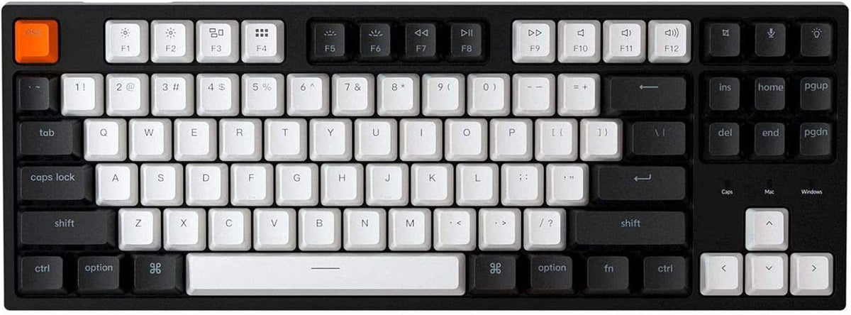 Tenkeyless 87 Keys Wired Mechanical Keyboard with White Backlight E702