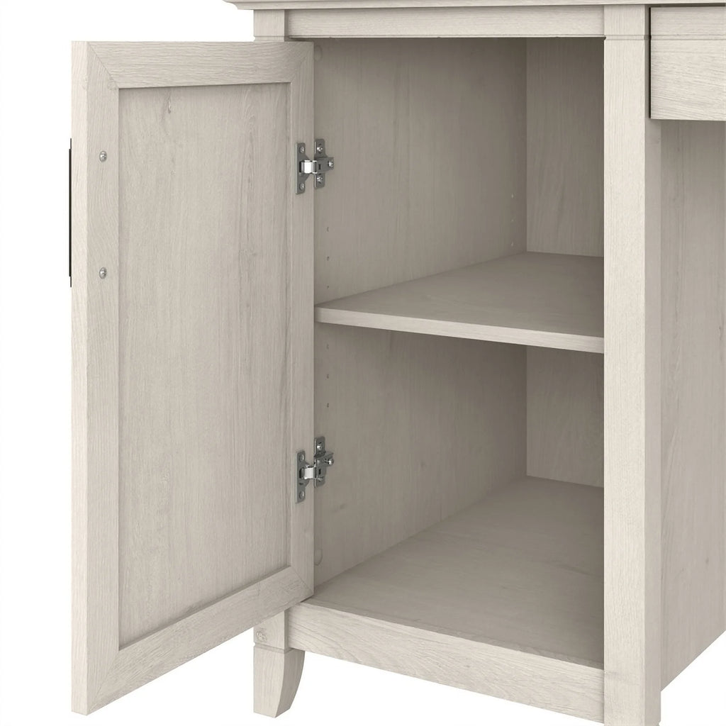 White Engineered Wood Computer Desk with Storage O931710