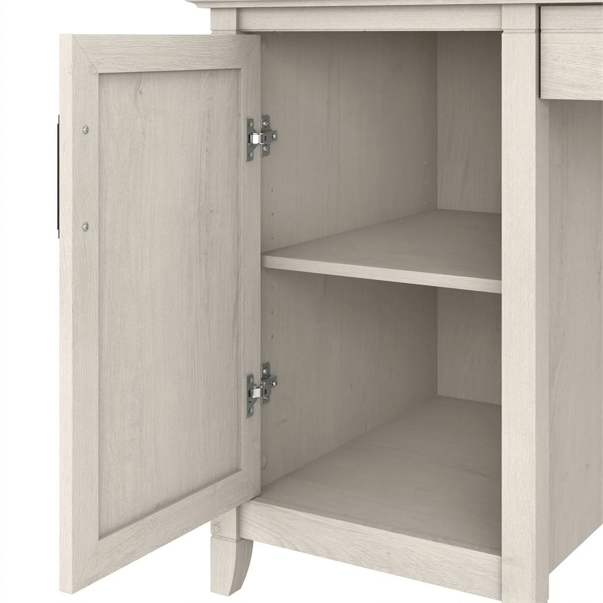 White Engineered Wood Computer Desk with Storage O931710
