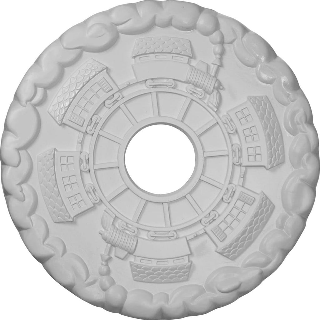 18 1/2x22OD x 3 7/8x22ID x 1x22P Hand-Painted Pearl White Ceiling Medallion P673725