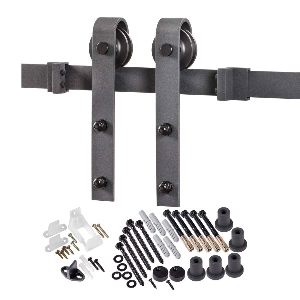 Matte Black Door Barn Hardware Kit B564