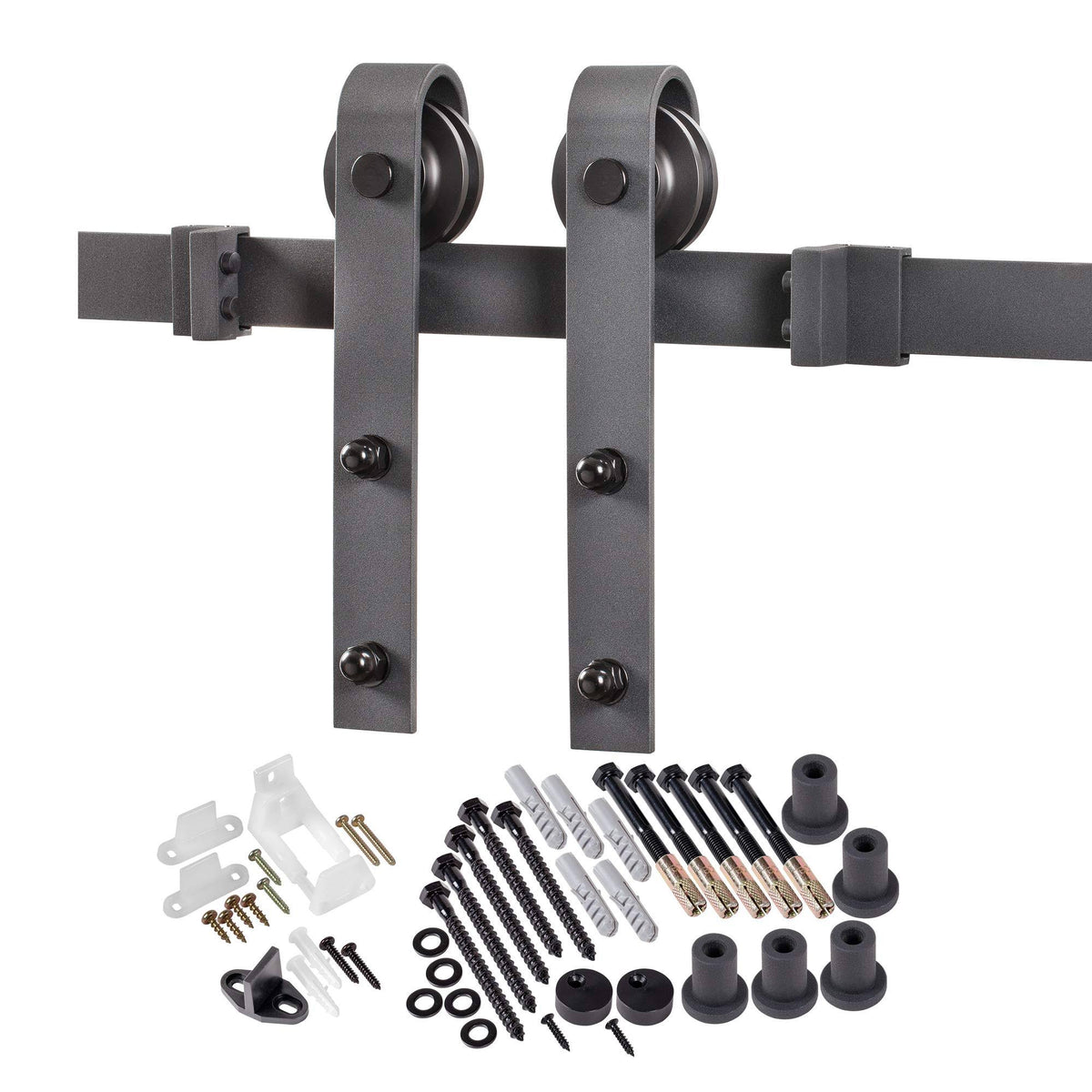 Matte Black Door Barn Hardware Kit B564