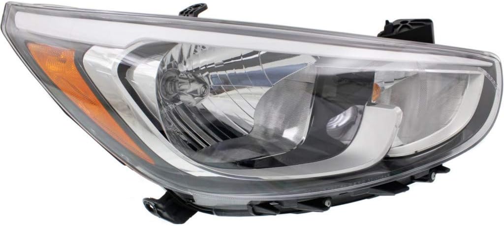 2015 2016 2017 Hyundai Accent Headlight Assembly Driver Side Black Housing U74366