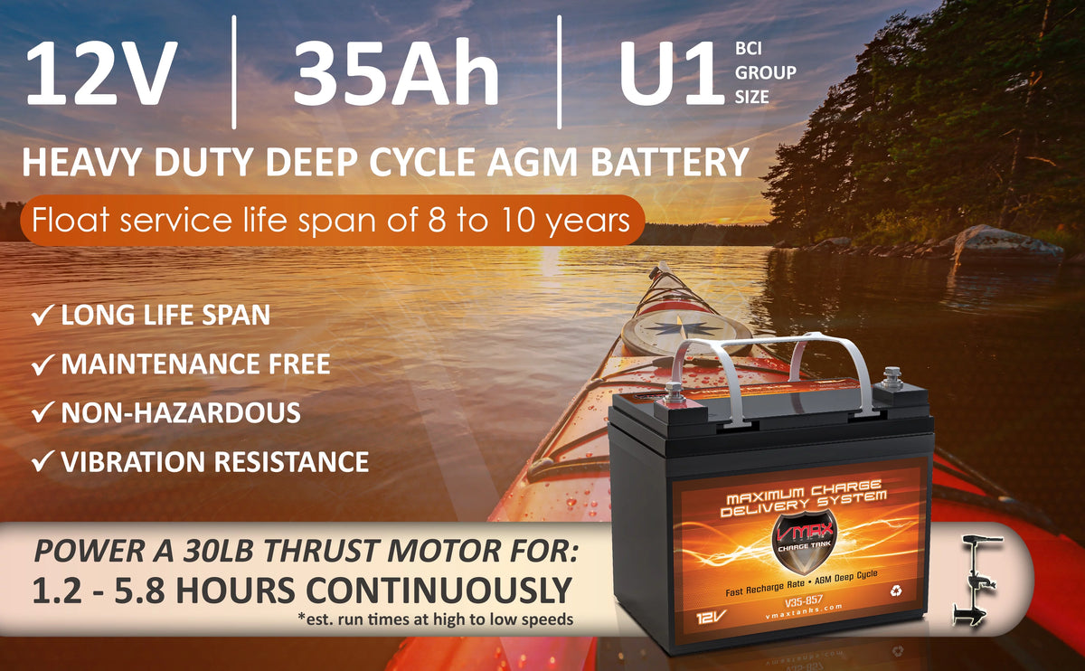 12V 35Ah AGM Deep Cycle Wheelchair Battery W1659