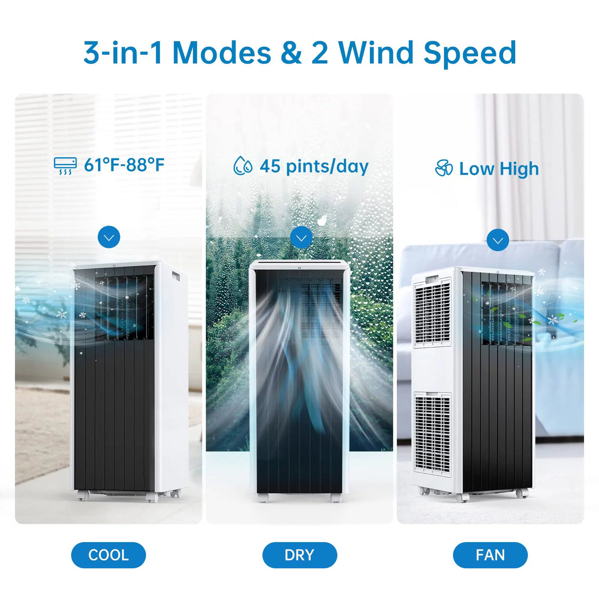 8000 BTU Portable Air Conditioner with Remote Control S885940