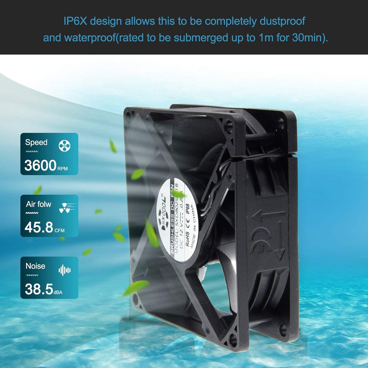 80mm DC 12V Waterproof Cooling Fan S221216
