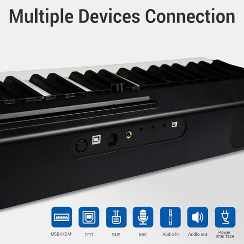 88-Key Weighted Digital Piano with Music Stand and 3-Pedal N8169
