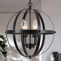 6-Light Black Metal Candle Chandelier Light Fixture V2895