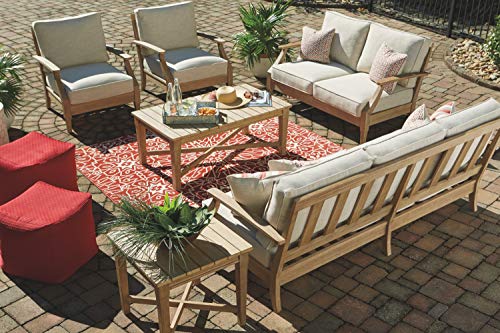 Beige Eucalyptus Patio Sofa with Cushion X443389