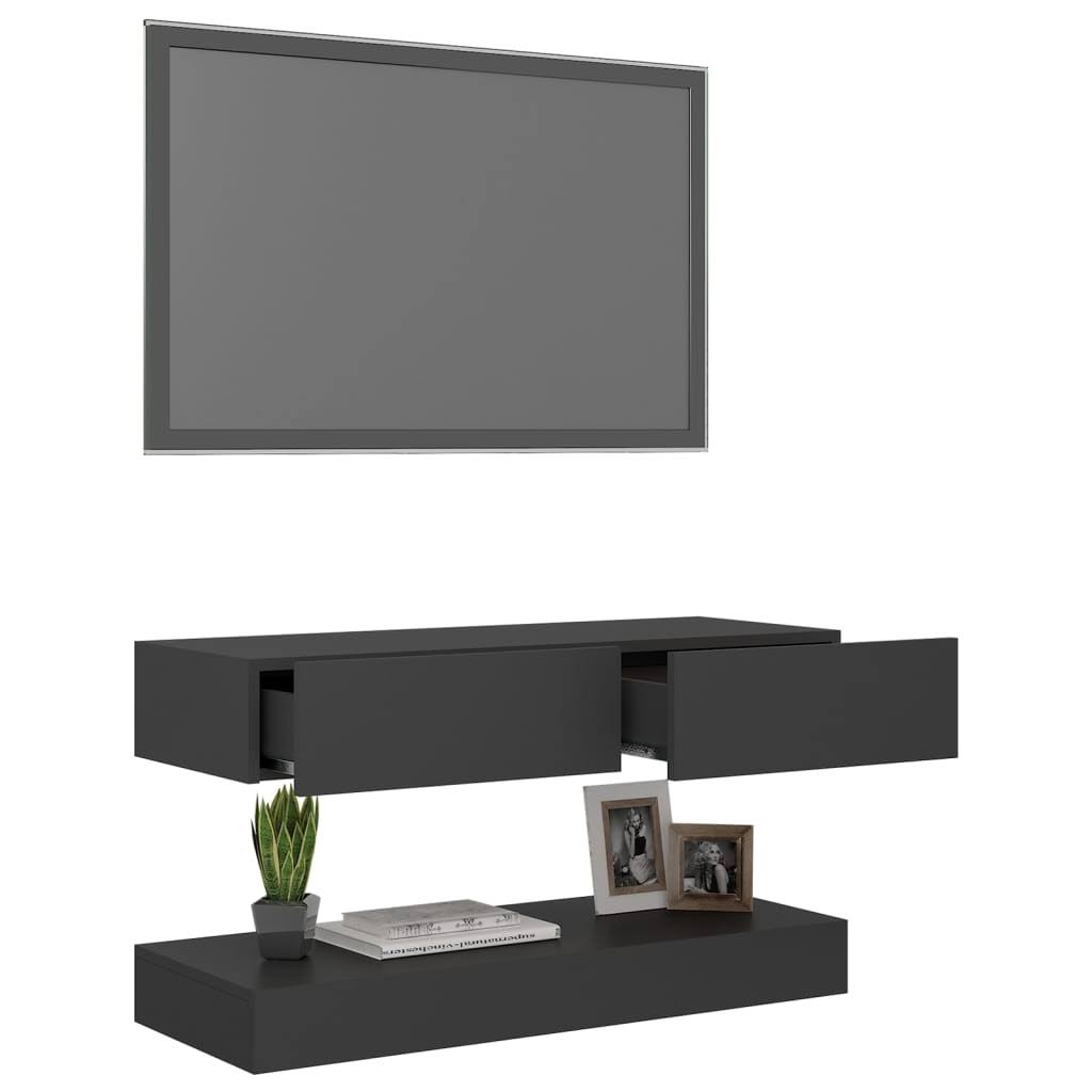 Gray TV Cabinet with LED Lights T9323