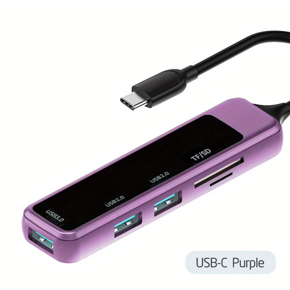 USB C 5-1 Multiport Adapter with USB 3.0 Ports and TF/SD Card Reader M59382