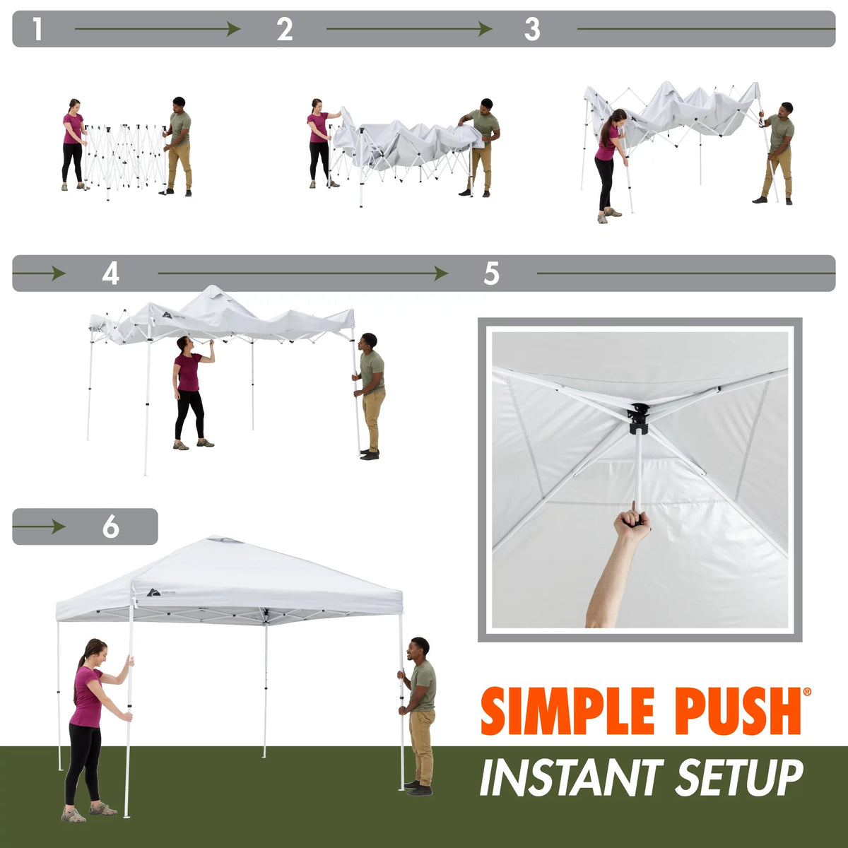 White 10 ft x 10 ft Instant Canopy B834