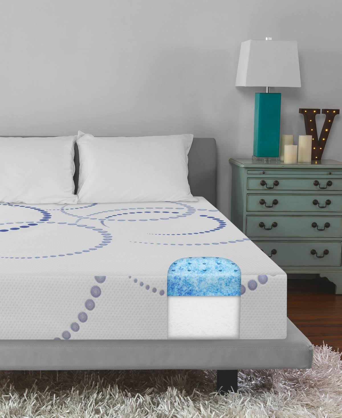 White Twin Cool Gel Memory Foam Mattress V904