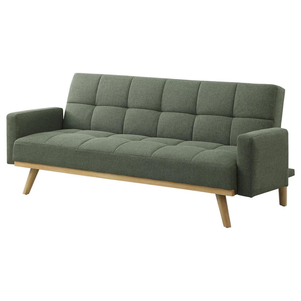 Sage Green Fabric Upholstered Convertible Sofa Bed I417