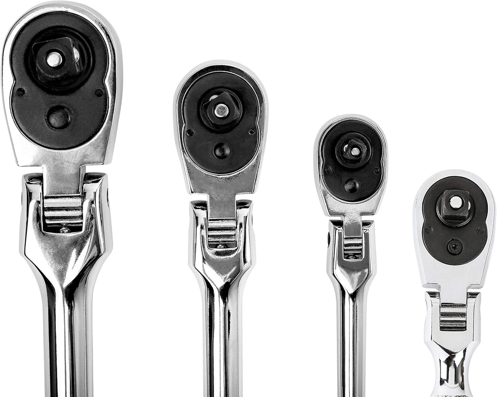 4-Piece 72-Tooth Flex Head Ratchet Set Chrome Vanadium Steel D7772