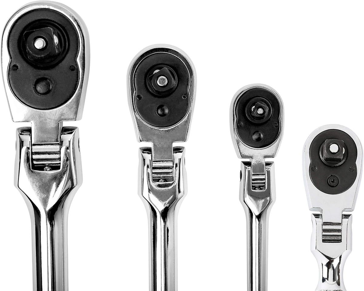 4-Piece 72-Tooth Flex Head Ratchet Set Chrome Vanadium Steel D7772