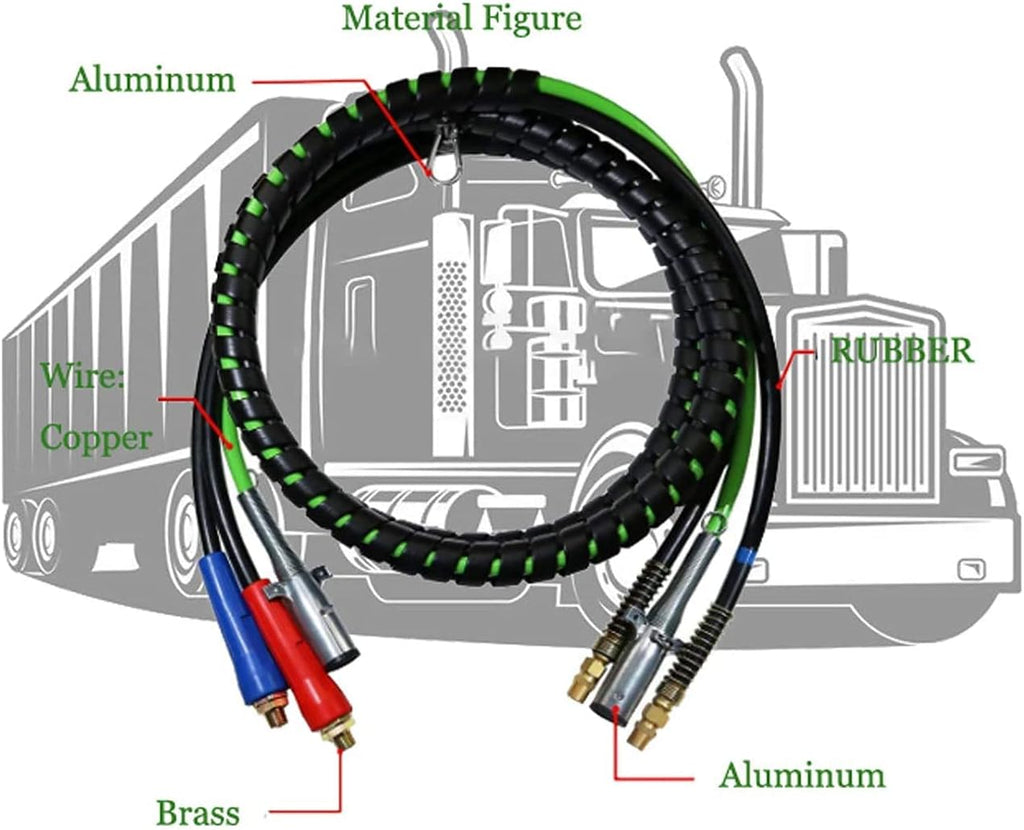 15Ft 3in1 ABS & Power Air Line Hose Assemblies for Semi Truck Trailer Tractor Q587748