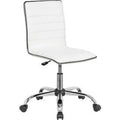 White Synthetic Leather Armless Chair E76442
