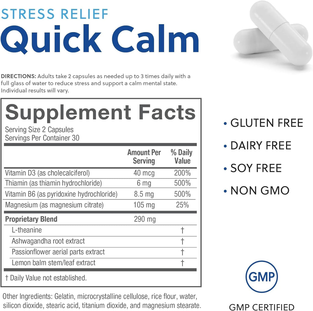 60 Capsules Mood Support Supplement with Ashwagandha, L-Theanine, and Passionflower Y967170