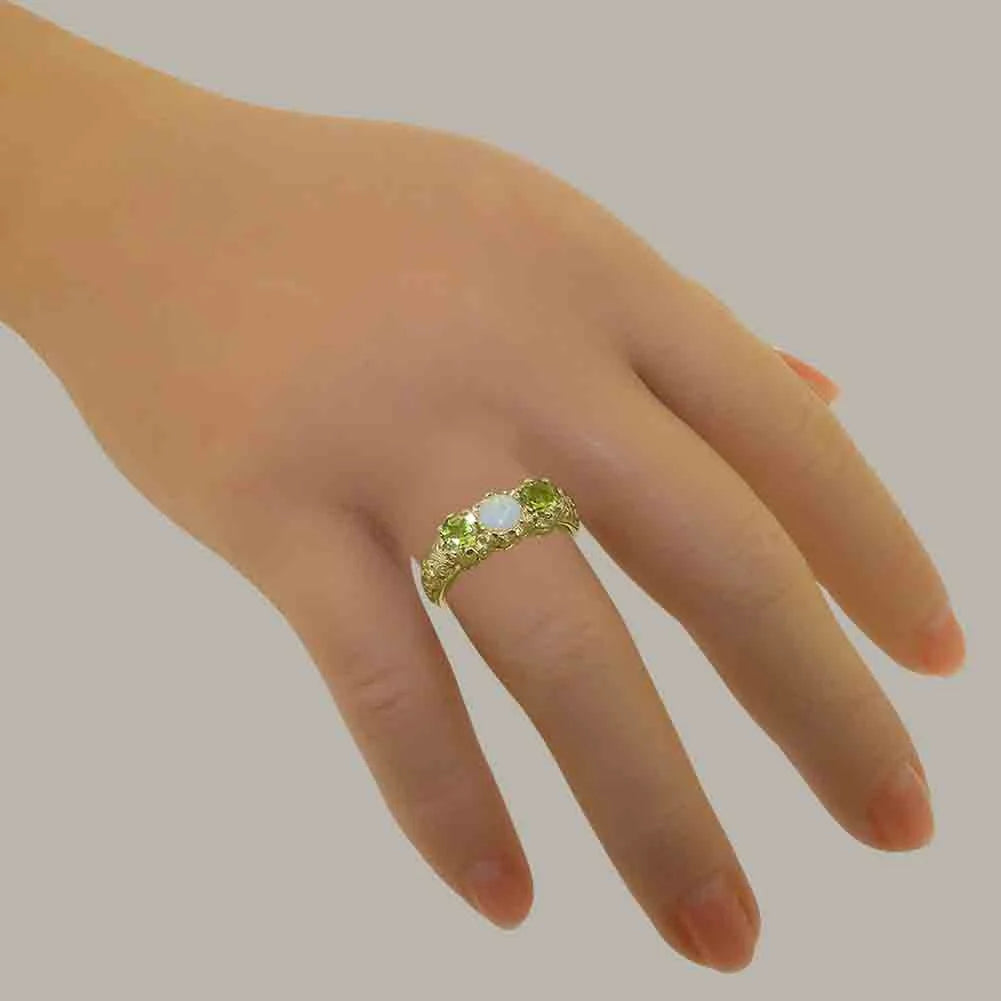 14k Yellow Gold Opal & Peridot Ring I693751
