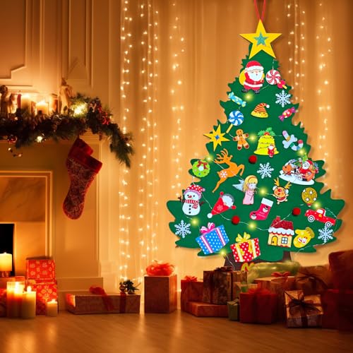 3ft Felt Wall Christmas Tree with 33 Ornaments and Advent Calendar U461568