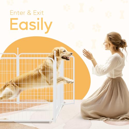 32 Inch 8 Panels Heavy Duty Metal Portable Pet Playpen J93029