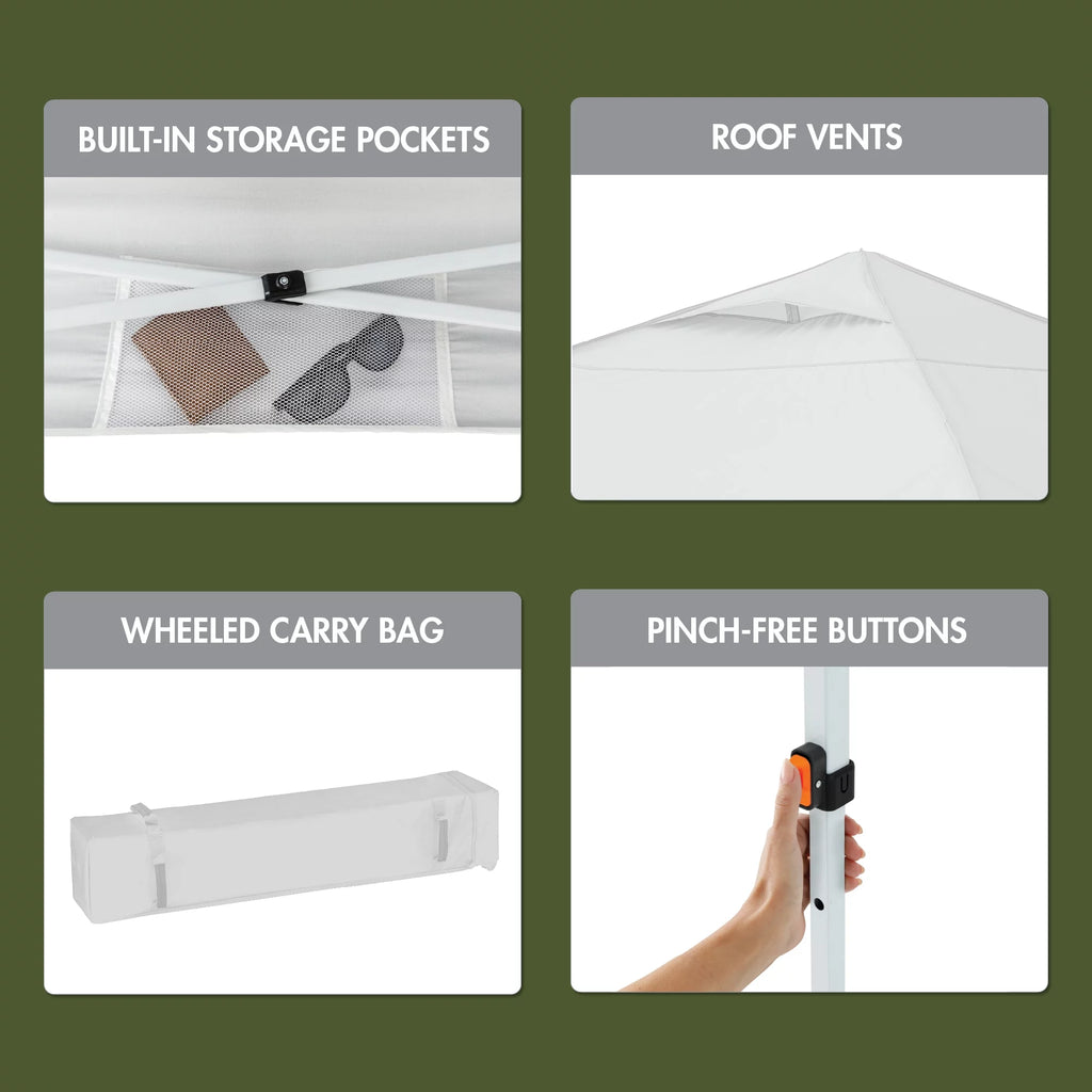 White 10 ft x 10 ft Instant Canopy B834