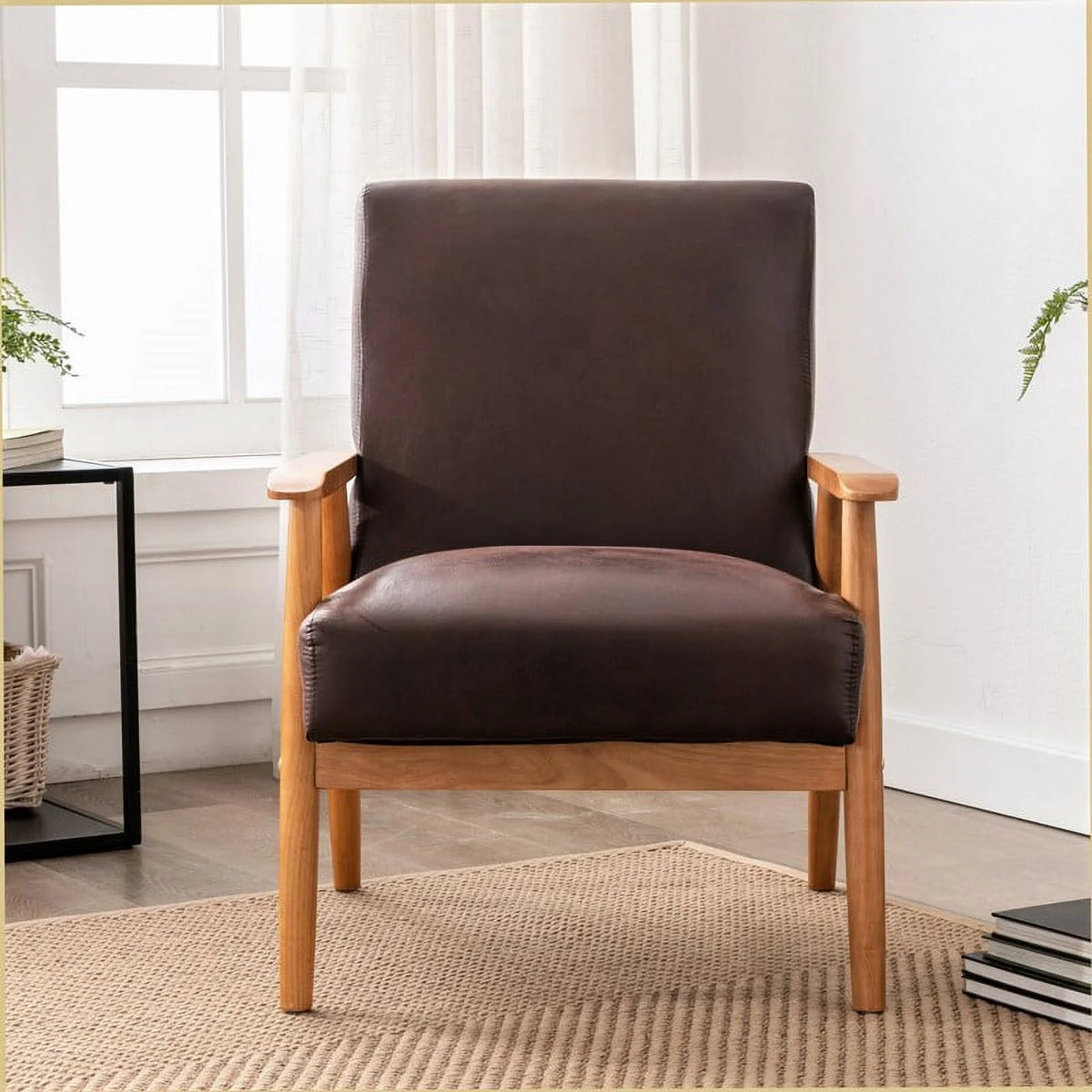 Brown Tufted Accent Chair R2847
