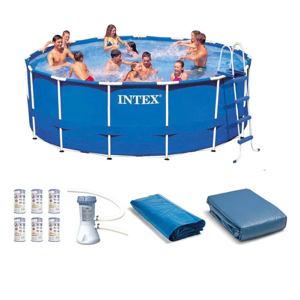 15ft x 48in Frame Swimming Pool Set with Pump J582