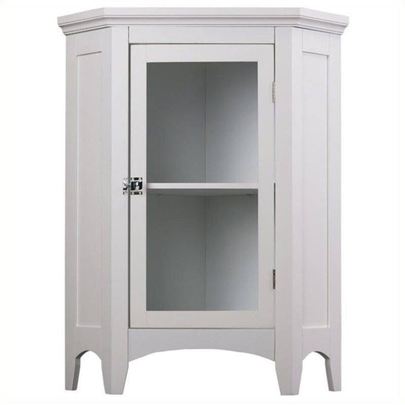 White 1-Door Corner Floor Cabinet D689942