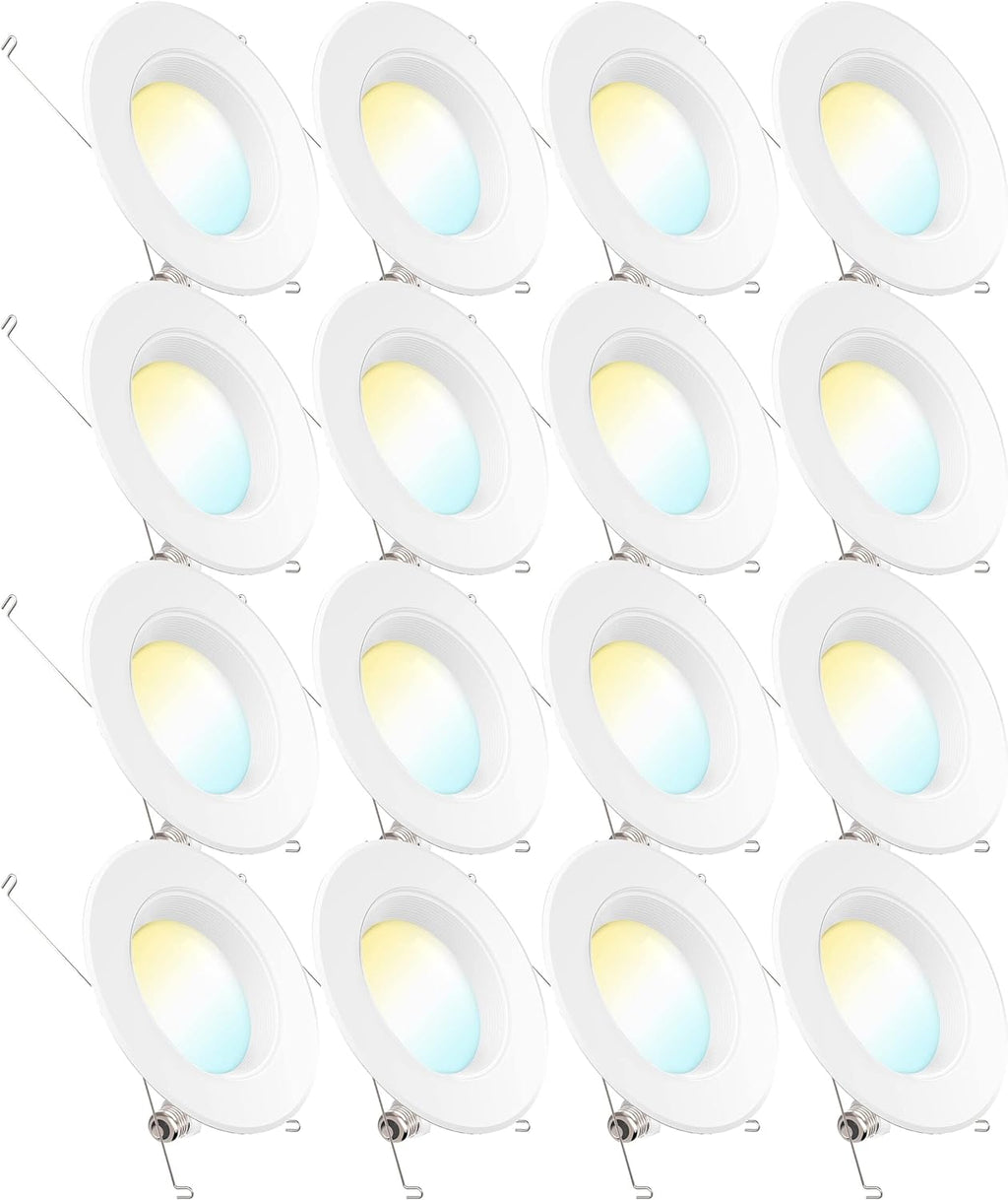 16 Pack 5/6 Inch LED Recessed Lighting, Baffle Trim, Dimmable, 4000K Cool White, 13W U10801