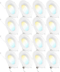 16 Pack 5/6 Inch LED Recessed Lighting, Baffle Trim, Dimmable, 4000K Cool White, 13W U10801