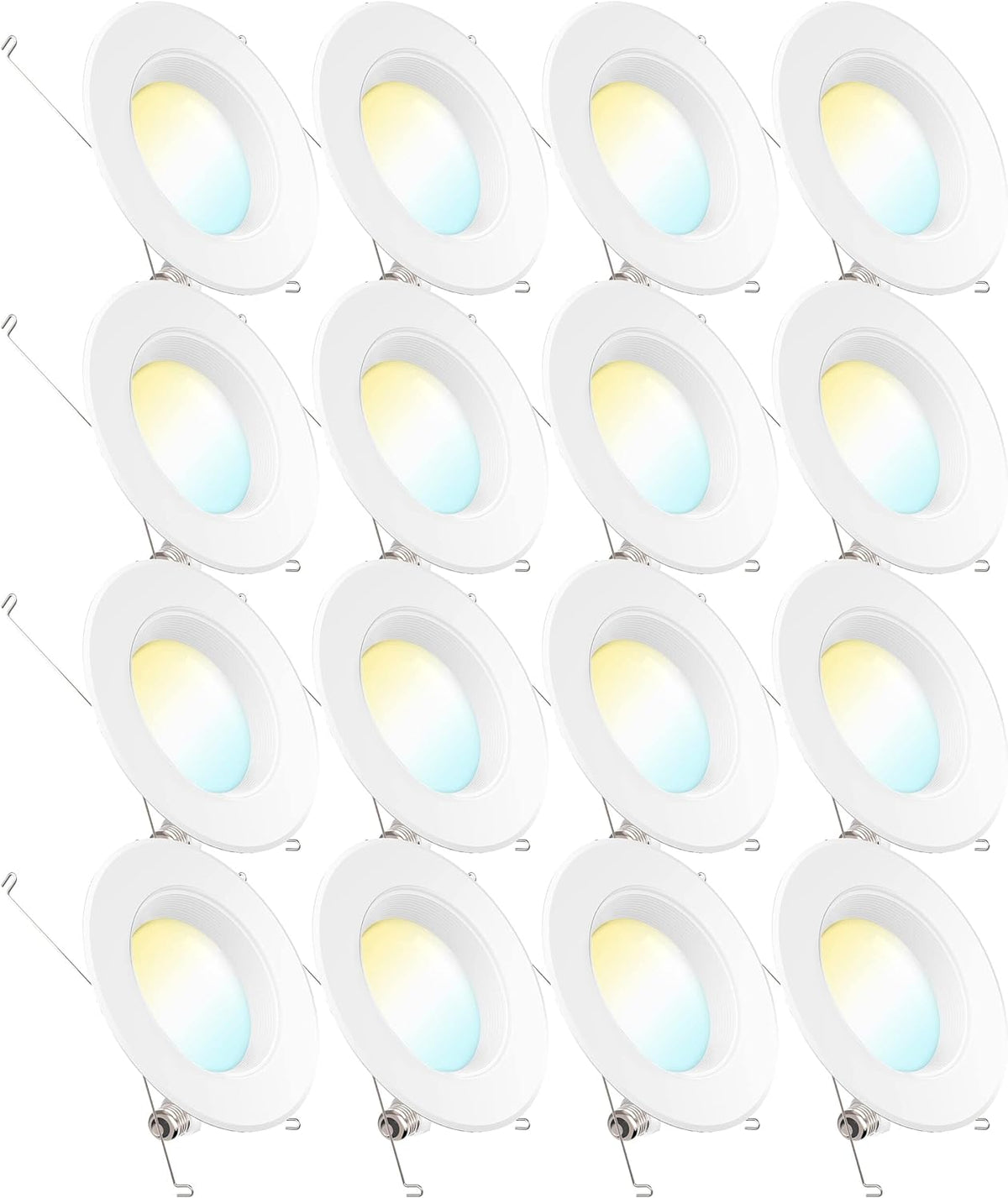 16 Pack 5/6 Inch LED Recessed Lighting, Baffle Trim, Dimmable, 4000K Cool White, 13W U10801